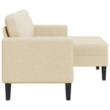 2-vietė sofa su L formos kreminiu 125 cm audiniu