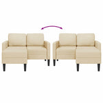 2-vietė sofa su L formos kreminiu 125 cm audiniu