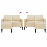2-vietė sofa su L formos kreminiu 125 cm audiniu