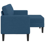 2-vietė sofa su L formos mėlynu 125 cm audiniu