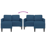 2-vietė sofa su L formos mėlynu 125 cm audiniu