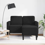 2-vietė sofa su kėdute L formos juoda 125 cm aksomas