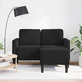 2-vietė sofa su kėdute L formos juoda 125 cm aksomas