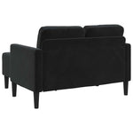 2-vietė sofa su kėdute L formos juoda 125 cm aksomas