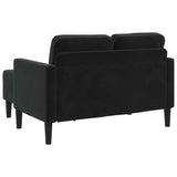 2-vietė sofa su kėdute L formos juoda 125 cm aksomas