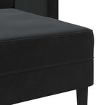 2-vietė sofa su kėdute L formos juoda 125 cm aksomas