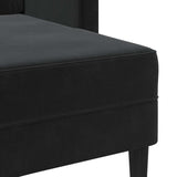 2-vietė sofa su kėdute L formos juoda 125 cm aksomas
