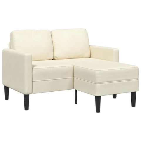 2-vietė sofa su Chaise L formos kremu 125 cm aksomas