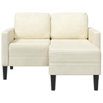 2-vietė sofa su Chaise L formos kremu 125 cm aksomas