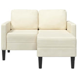 2-vietė sofa su Chaise L formos kremu 125 cm aksomas