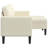 2-vietė sofa su Chaise L formos kremu 125 cm aksomas