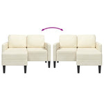 2-vietė sofa su Chaise L formos kremu 125 cm aksomas