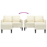 2-vietė sofa su Chaise L formos kremu 125 cm aksomas