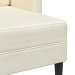 2-vietė sofa su Chaise L formos kremu 125 cm aksomas