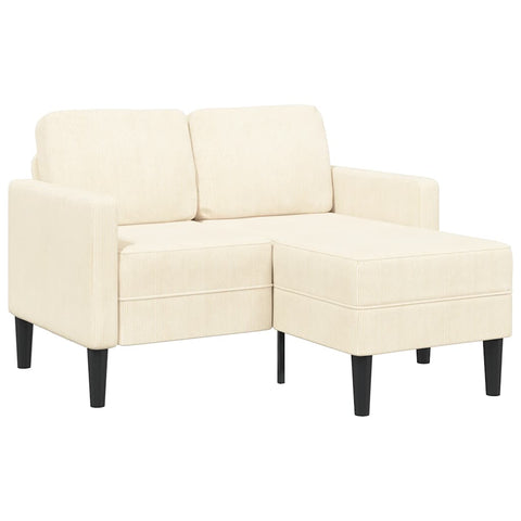 2-vietė sofa su L-formos kreminės kėdutės 125 cm patalyne