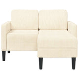 2-vietė sofa su L-formos kreminės kėdutės 125 cm patalyne