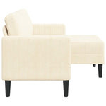 2-vietė sofa su L-formos kreminės kėdutės 125 cm patalyne