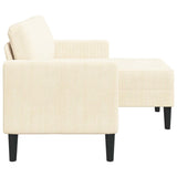 2-vietė sofa su L-formos kreminės kėdutės 125 cm patalyne