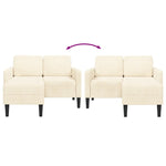 2-vietė sofa su L-formos kreminės kėdutės 125 cm patalyne