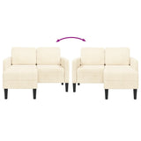 2-vietė sofa su L-formos kreminės kėdutės 125 cm patalyne