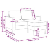 2-vietė sofa su L-formos kreminės kėdutės 125 cm patalyne