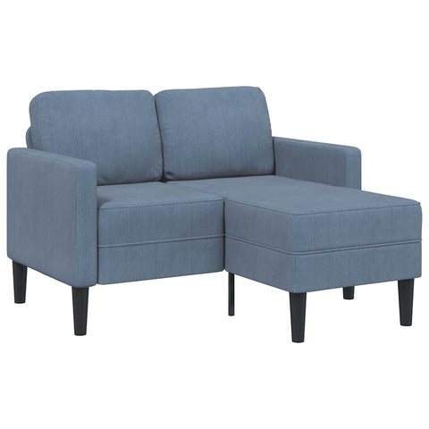 2-vietė sofa su gultu L formos mėlyna 125 cm patalynė