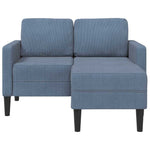 2-vietė sofa su gultu L formos mėlyna 125 cm patalynė