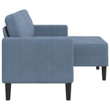 2-vietė sofa su gultu L formos mėlyna 125 cm patalynė