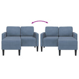 2-vietė sofa su gultu L formos mėlyna 125 cm patalynė