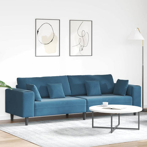Aksominė sofa su pagalve Mėlyna 208 cm Aksomas