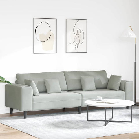 Aksominė sofa su pagalve Šviesiai pilka 208 cm Aksomas
