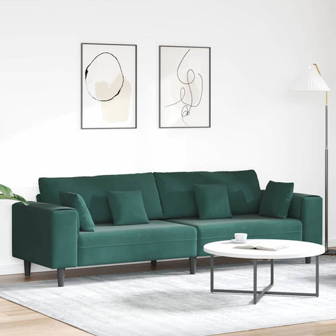 Aksominė sofa su pagalve Tamsiai žalia 208 cm Aksomas