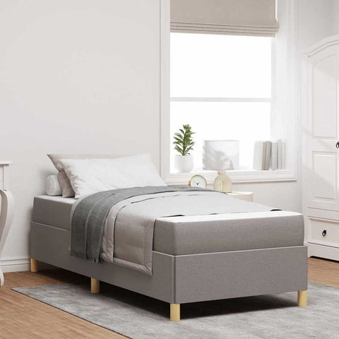 Kiemas lova su čiužiniu Taupe ir balta 90 x 200 cm audinys