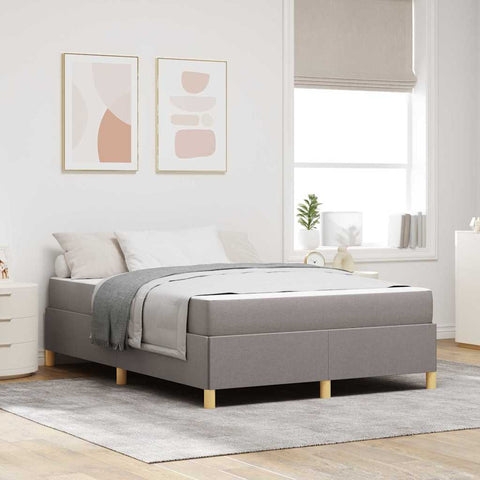 Kiemas lova su čiužiniu Taupe ir balta 160 x 200 cm audinys