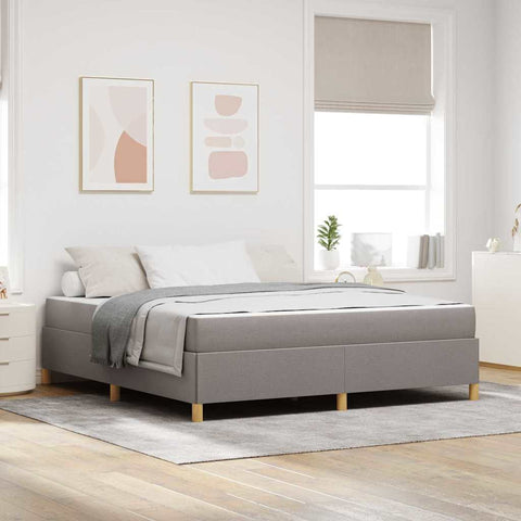 Kiemas lova su čiužiniu Taupe ir balta 180 x 200 cm audinys