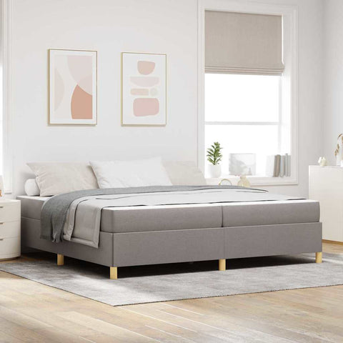 Kiemas lova su čiužiniu Taupe ir balta 200 x 200 cm audinys