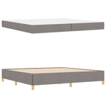 Kiemas lova su čiužiniu Taupe ir balta 200 x 200 cm audinys