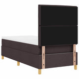 Kiemas lova su čiužiniu Tamsiai ruda 90 x 200 cm audinys