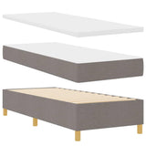 Kiemas lova su čiužiniu Taupe 80 x 200 cm audinys