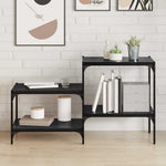 Knygų lentyna 4 pcs Juoda 60 x 40 x 1.5 cm Apdirbta mediena
