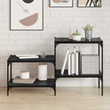 Knygų lentyna 4 pcs Juoda 60 x 40 x 1.5 cm Apdirbta mediena