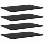 Knygų lentyna 4 pcs Juoda 60 x 40 x 1.5 cm Apdirbta mediena
