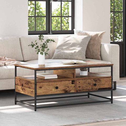 Kavos staliukas su stalčių Senovinis medis 100 x 51 x 45 cm