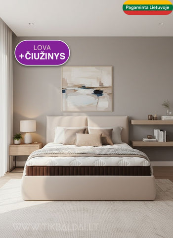 MEGA pasiūlymas - lova London su čiužiniu
