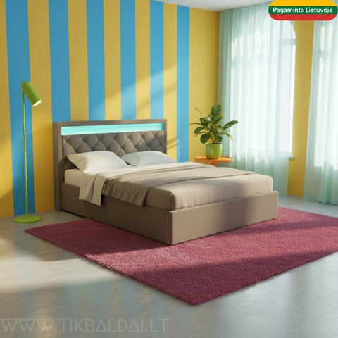 Miegamojo lova Gubernator su LED apšvietimu