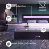 Miegamojo lova New York su LED + čiužinys Royal