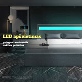 Miegamojo lova New York su LED + čiužinys Royal