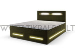 Continental miegamojo lova Manu LED su čiužiniu + ančiužinis